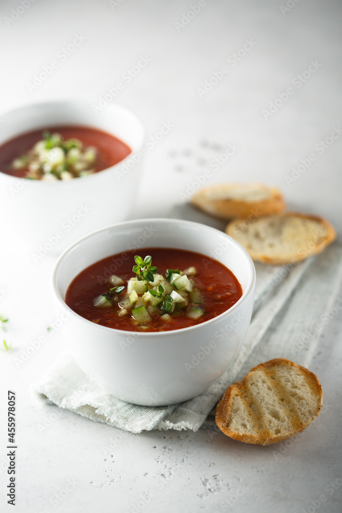 Traditional homemade gazpacho soup Traditional homemade gazpacho soup