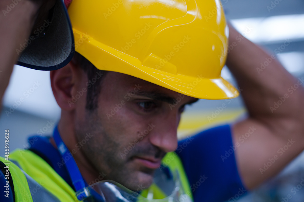 Portrait confident male worker in factory Portrait confident male worker in factory