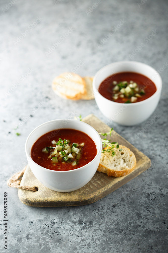 Traditional homemade gazpacho soup Traditional homemade gazpacho soup