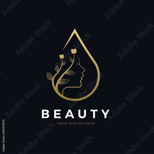 female beauty flower spa logo design vector