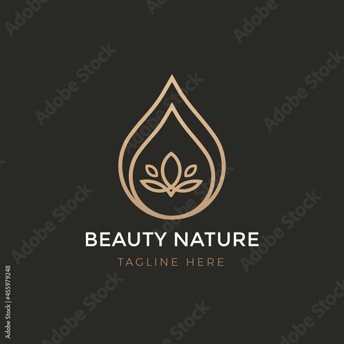 beauty oil drop nature logo vector design
