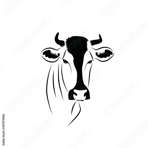 Vector of cow head on a white background. mammal. Animals. cow head logos or icons. Easy editable layered vector illustration. For beef farms or dairy farms.