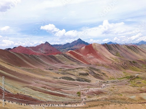 [Peru] Colorful mountain scenery from the summit of Vinicunca mountain (Rainbow mountain)