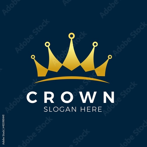 luxury crown logo concept design vector