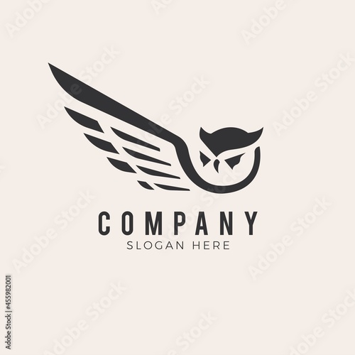 owl wings logo concept design vector