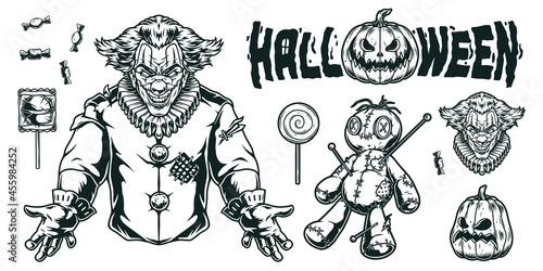 Halloween vintage elements composition