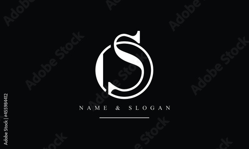 SO, OS, S, O abstract letters logo monogram