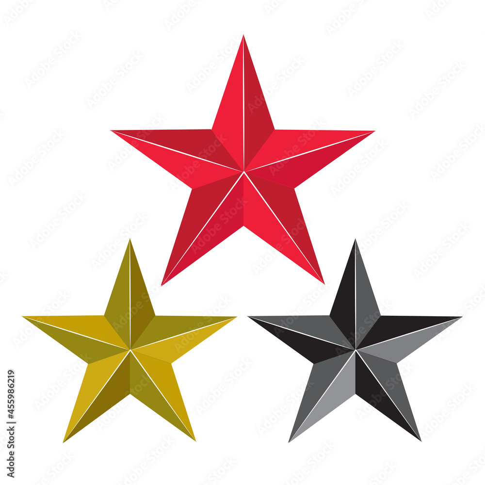 Fototapeta premium Three star,Icon Vector,Logo illustration