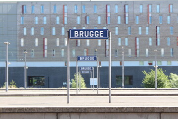 Fototapete Brügge Historischer Bahnhof von Brügge  © lililia_t