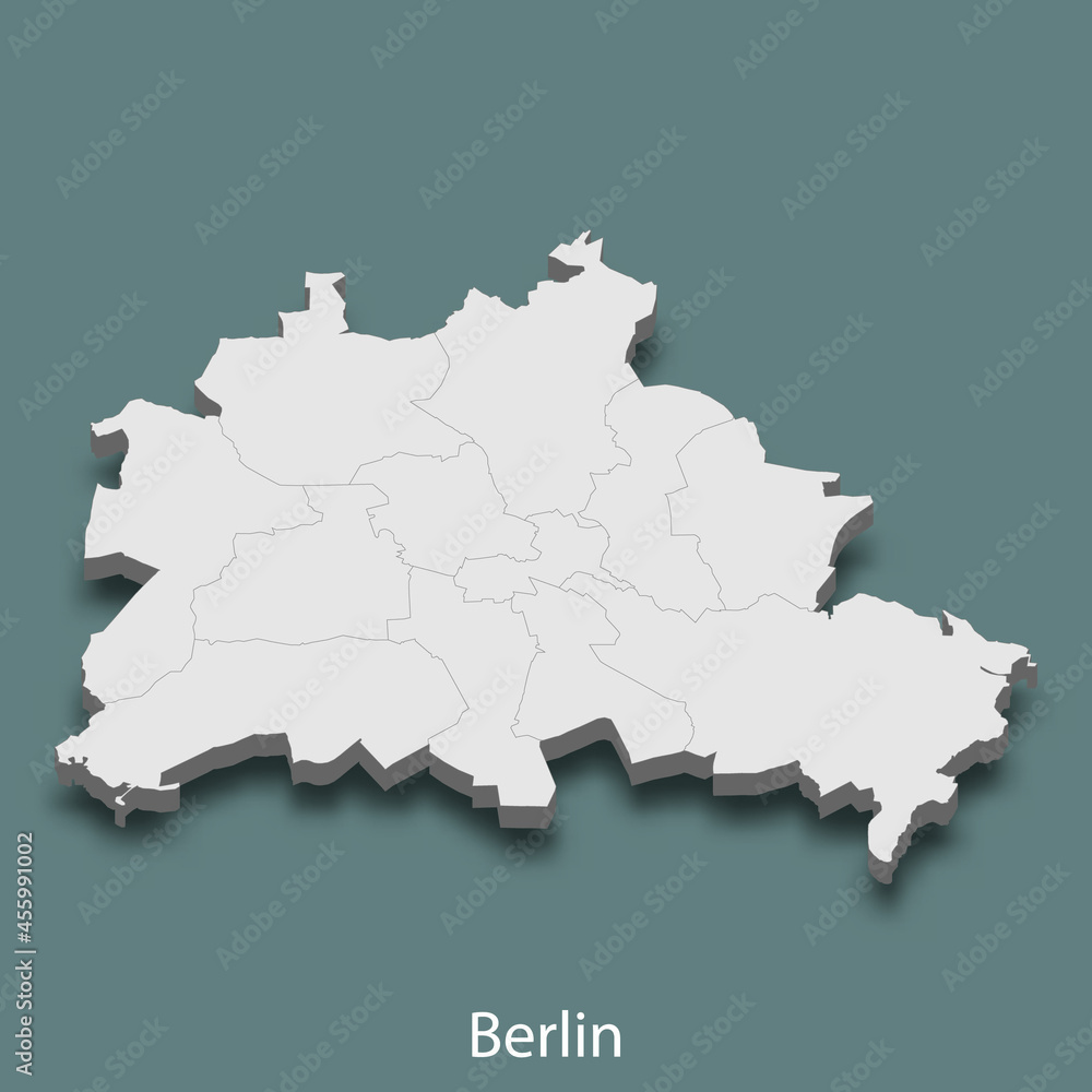 Obraz premium 3d isometric map of Berlin is a city of Germany