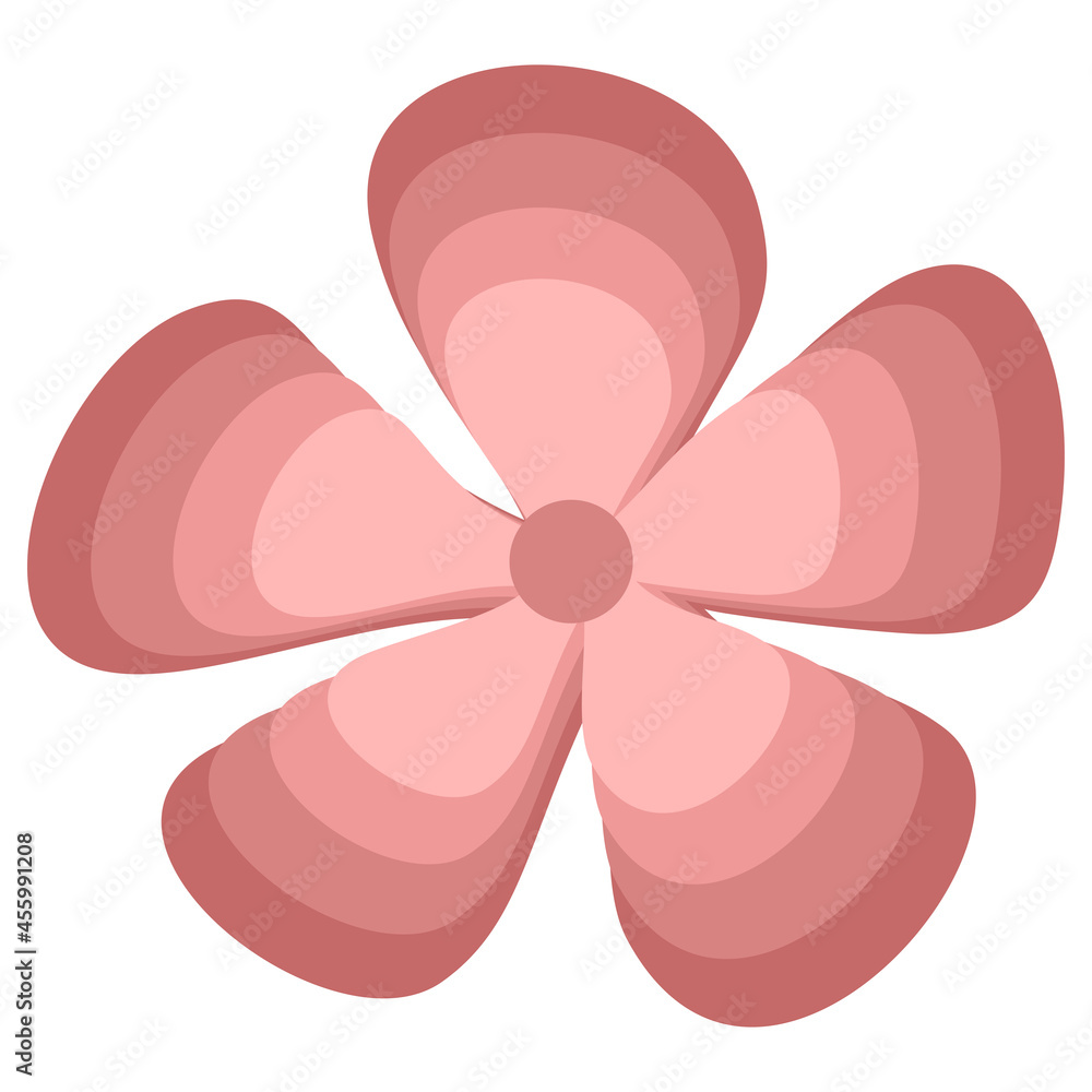 Monochrome paper close-up flower. Design element. Vector illustration. Isolated on white background Monochrome paper close-up flower. Design element. Vector illustration. Isolated on white background