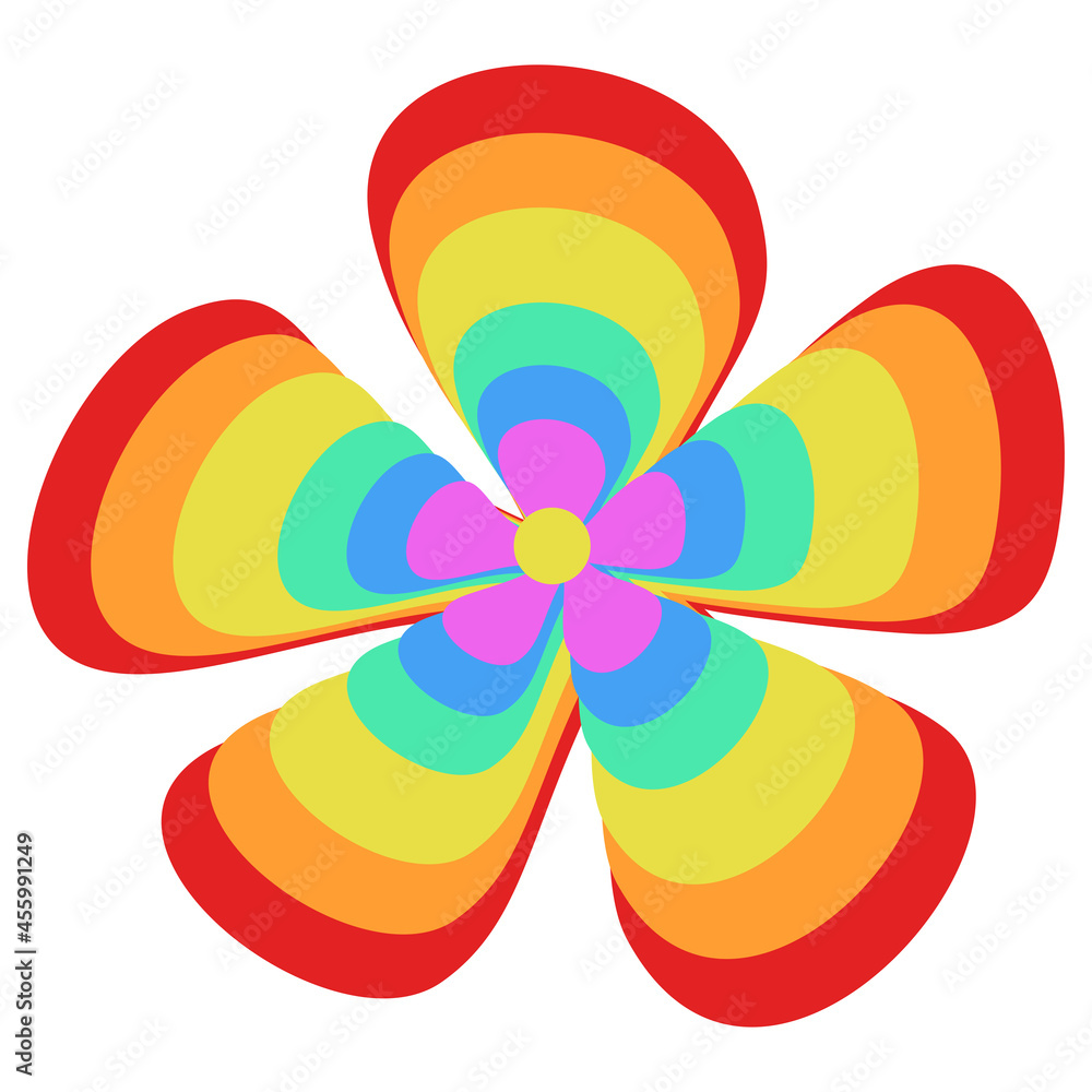 Rainbow paper flower. LGBT rights symbol. Design element. Vector ...