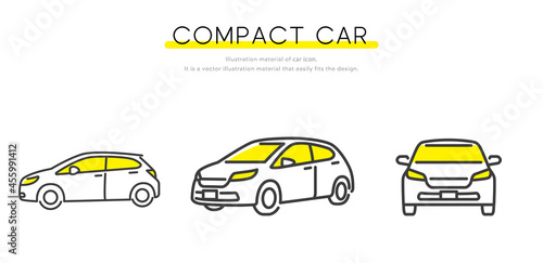 ベクターイラスト素材：コンパクトカーのアイコン
