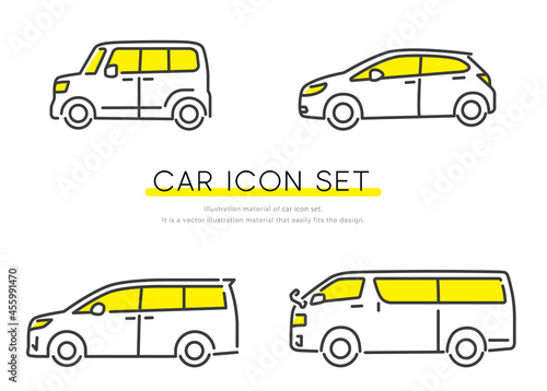 ベクターイラスト素材：車のアイコンセット
