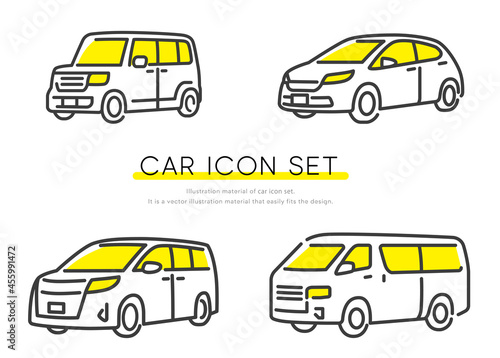 ベクターイラスト素材：車のアイコンセット
