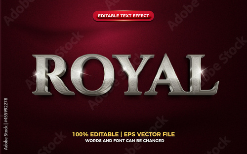 royal silver metalic elegant 3d editable text effect
