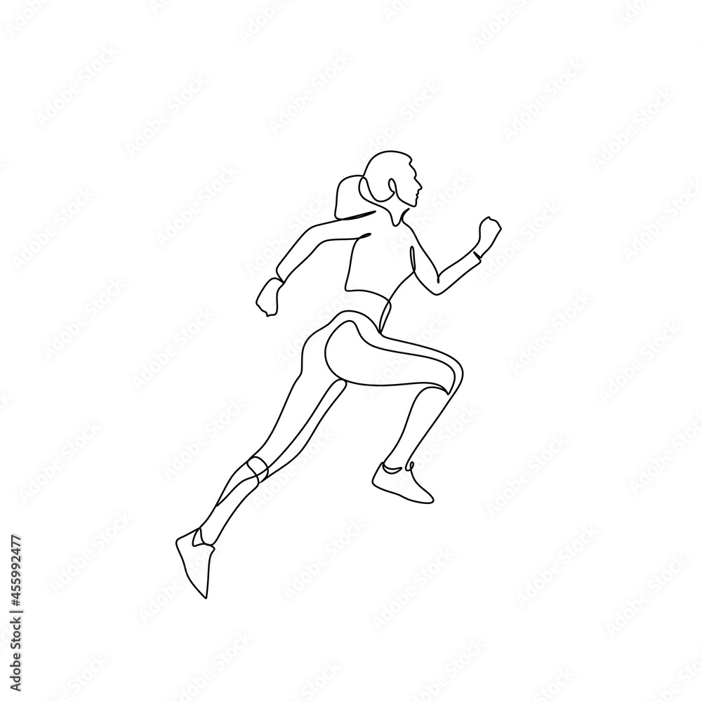 Sportsman line drawing. Sport line art vector Sportsman line drawing. Sport line art vector