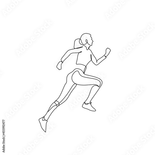 Sportsman line drawing. Sport line art vector