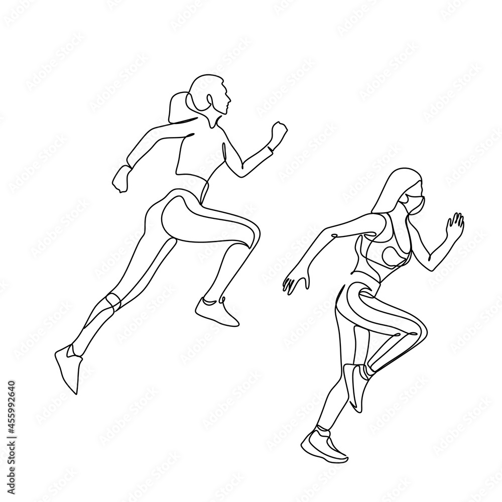 Sportsman line drawing. Sport line art vector Sportsman line drawing. Sport line art vector