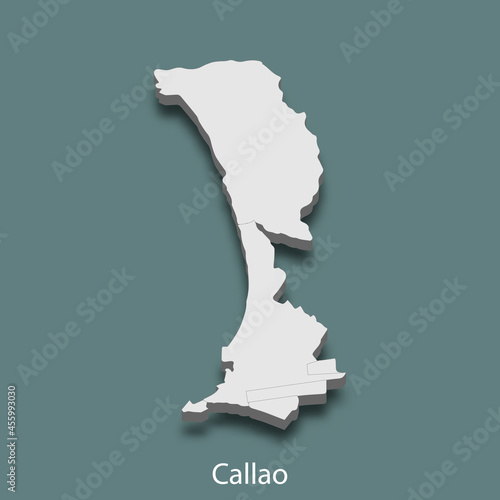 3d isometric map of Callao is a city of Peru