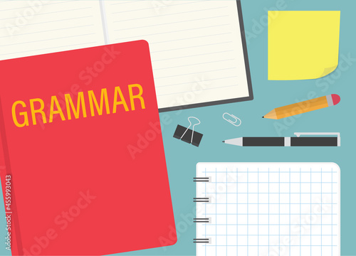 learning grammar concept - vector illustration