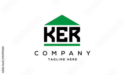 KER three letter house for real estate logo design