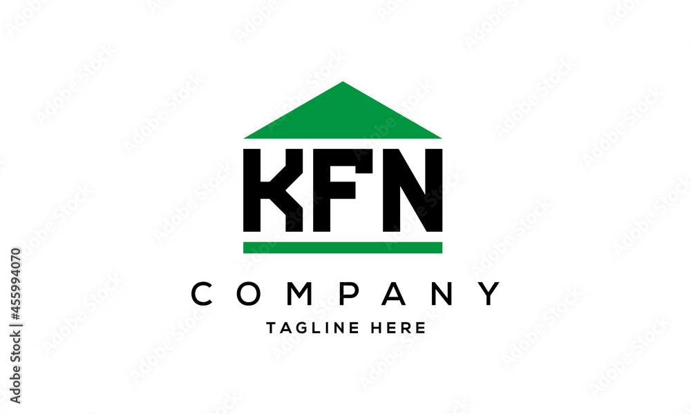 KFN three letter house for real estate logo design KFN three letter house for real estate logo design