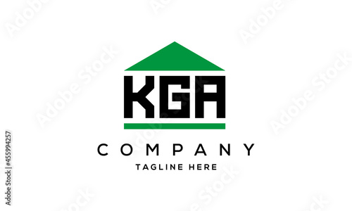 KGA three letter house for real estate logo design photo