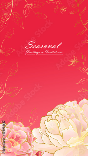 Soft pink peony portrait banner