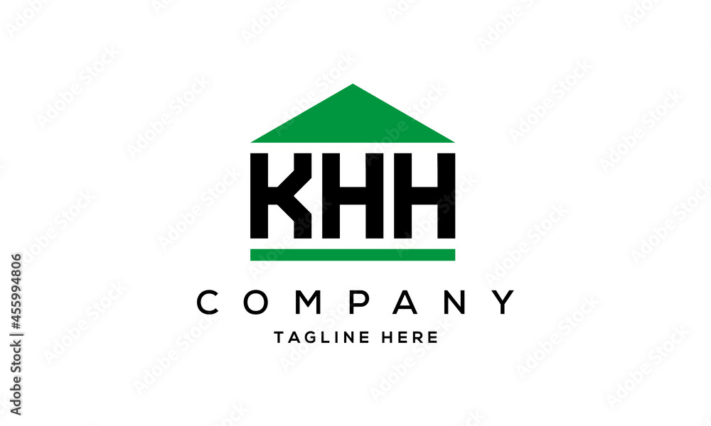 KHH three letter house for real estate logo design KHH three letter house for real estate logo design
