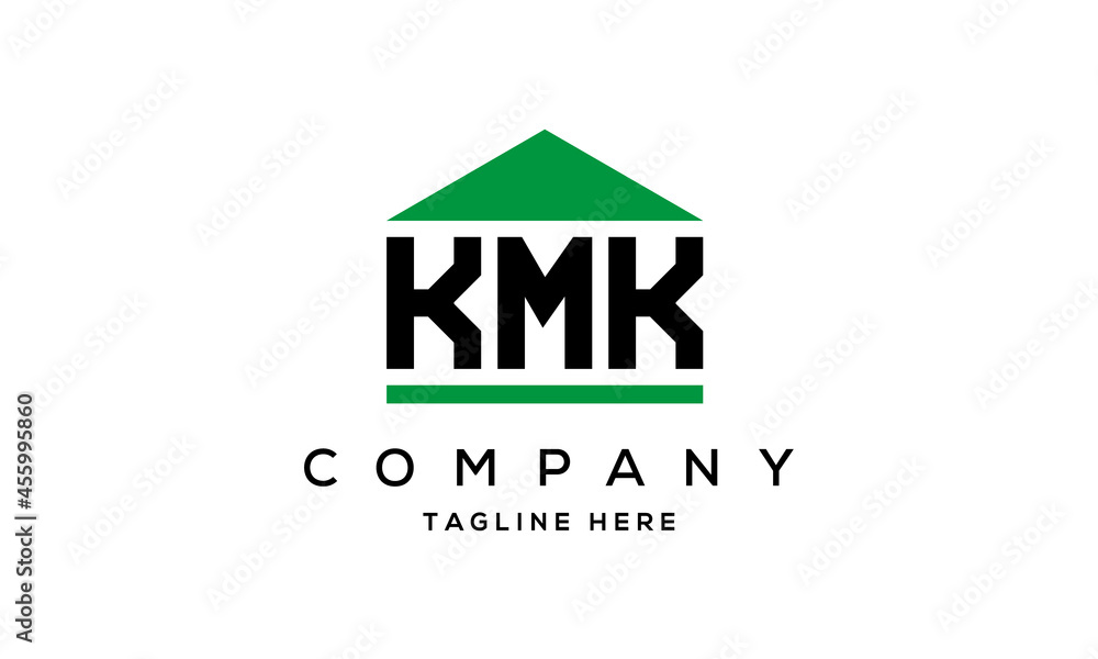 KMK three letter house for real estate logo design