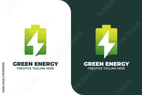 Green Energy Battery Gradient Logo