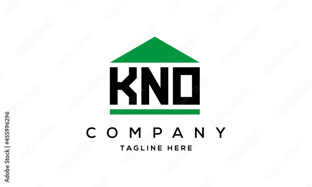 KNO three letter house for real estate logo design - obrazy, fototapety, plakaty 