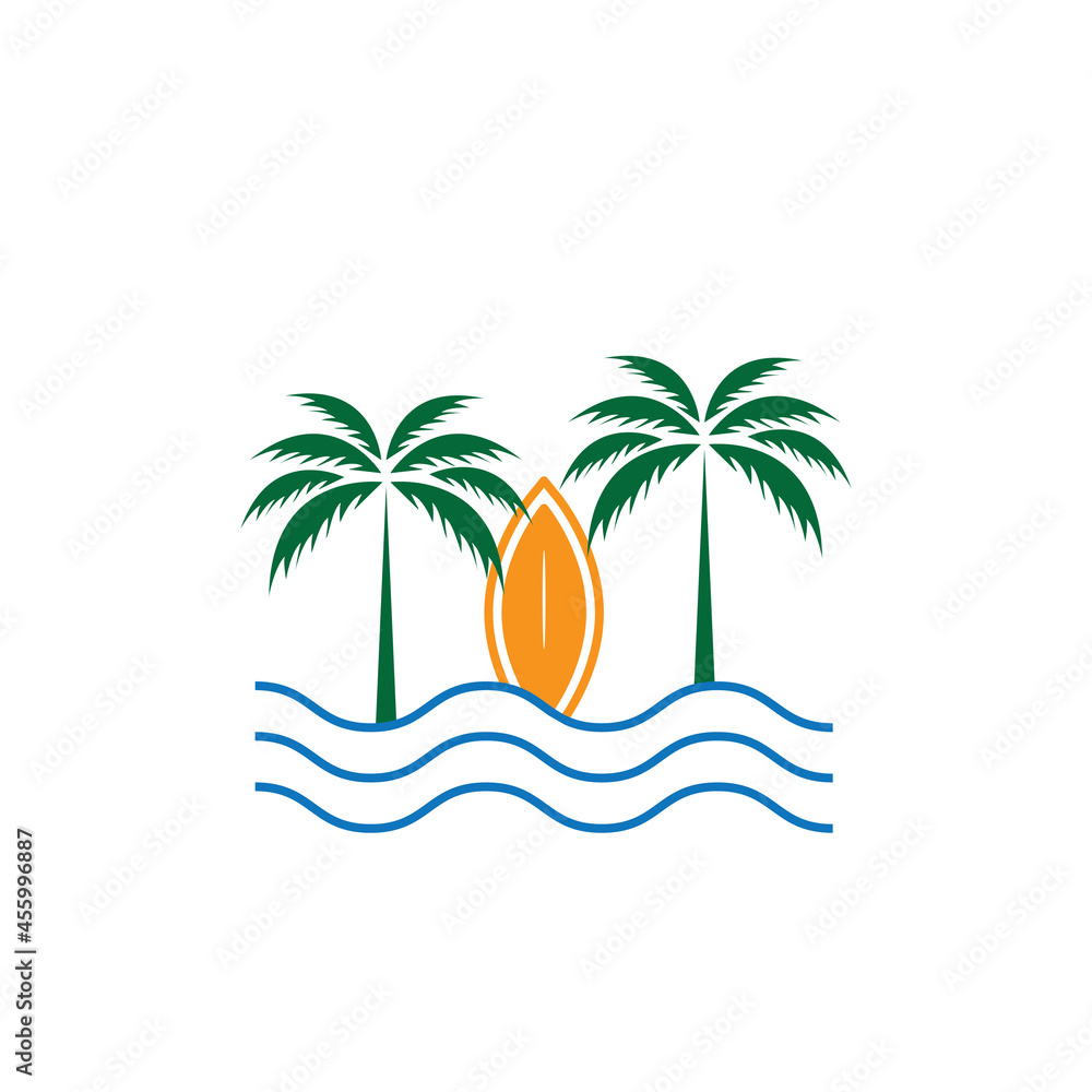 summer tree logo logo icon vector Template.