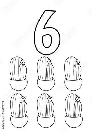 numbers six coloring pages preschool education activity pages worksheets  photo