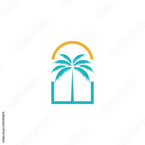 summer tree logo logo icon vector Template.