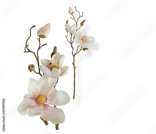 artificial bouquet fake flowers isolated on white background with clipping path