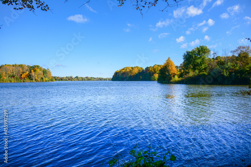 Nice day of  October at Lake Luxembourg (Core Creek Park), in Bucks County, Pennsylvania.