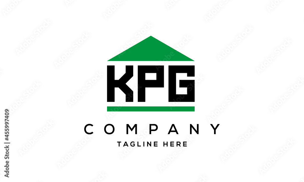KPG three letter house for real estate logo design KPG three letter house for real estate logo design