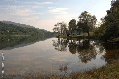 Loch Achray in Trossachs in late summer