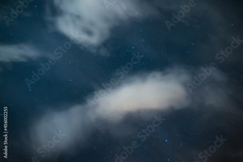 Photography Night sky with stars and clouds