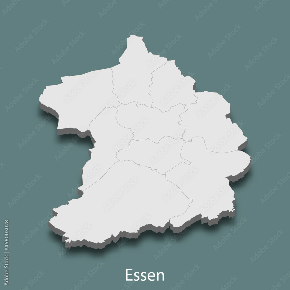 Obraz premium 3d isometric map of Essen is a city of Germany
