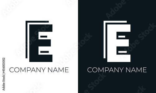 Initial letter e logo vector design template. Creative modern trendy e typography and black colors.
