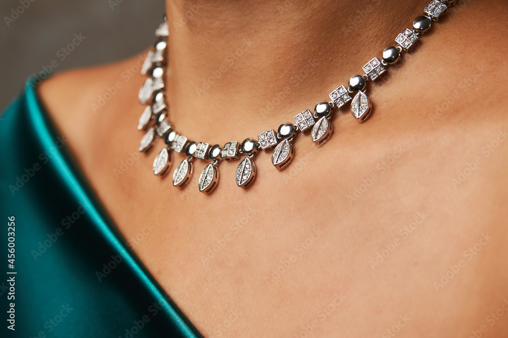 Beautiful woman with a necklace, beauty and accessories Beautiful woman with a necklace, beauty and accessories