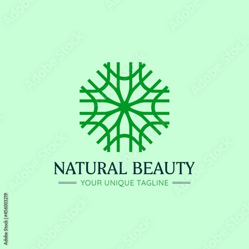  Natural Beauty logo.Suitable forCosmetics, Spa, Beauty salon, Decoration, Boutique logo and other