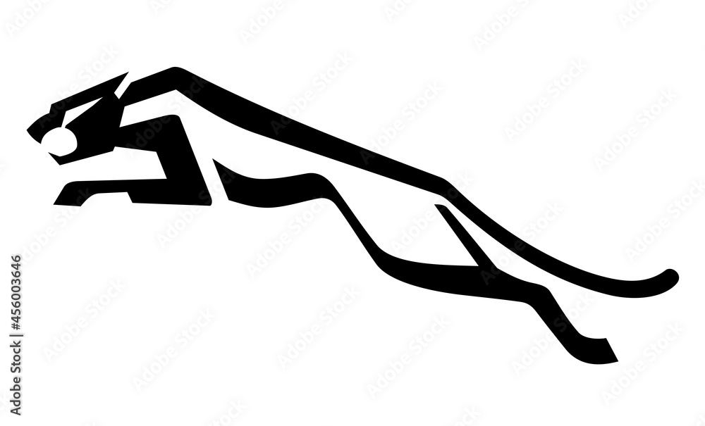 Jaguar, Line Art Symbol Minimalist Illustration Adobe Stock