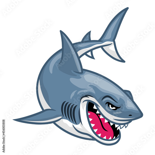 Canvas Print Cartoon Great White Shark