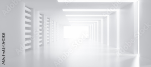 Abstract Futuristic empty floor and room Sci-Fi Corridor With light for showcase,room,interior,display products.Modern Future cement floor and wall background technology interior concept.3d render