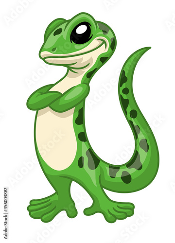 Gecko Funny cartoon mascot
