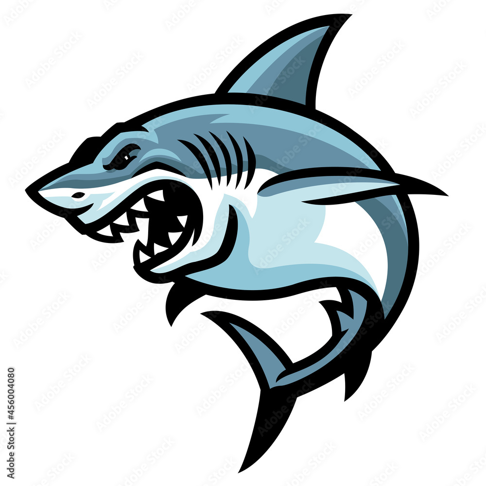 Naklejka premium Shark Fish Logo Mascot